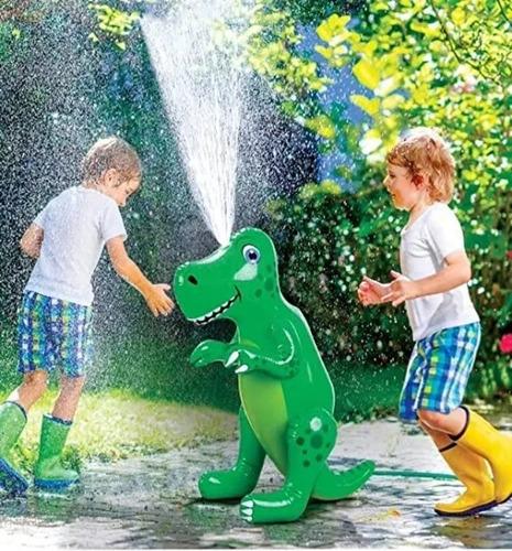 agua niños juegos dinosaurio inflable