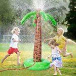 agua piscina niños verano palmera