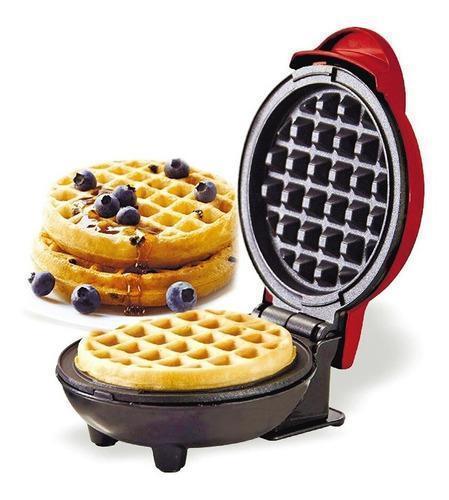 Mini waflera eléctrica redonda wafles repostería 