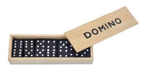 negro domino set caja madera