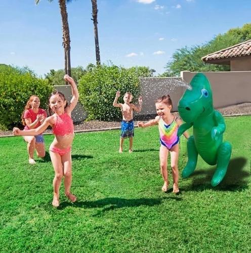 agua niños juegos dinosaurio inflable