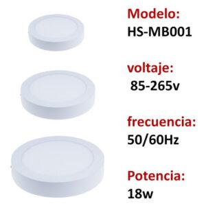 plafon sobrepuesto foco led redondo