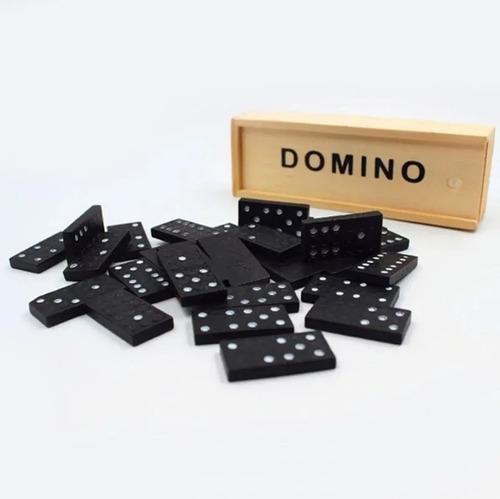 negro domino set caja madera