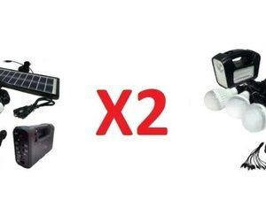 pack x2 kit solar camping