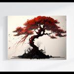 rojo estilo japones 30x20cm paisajes