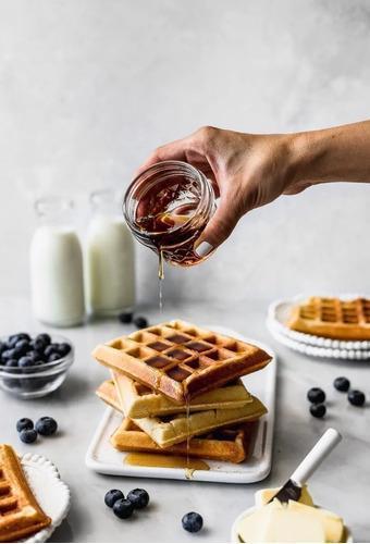 maquina panquequera + waffles desayuno