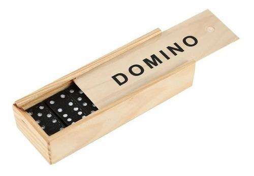 negro domino set caja madera