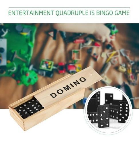 negro domino set caja madera