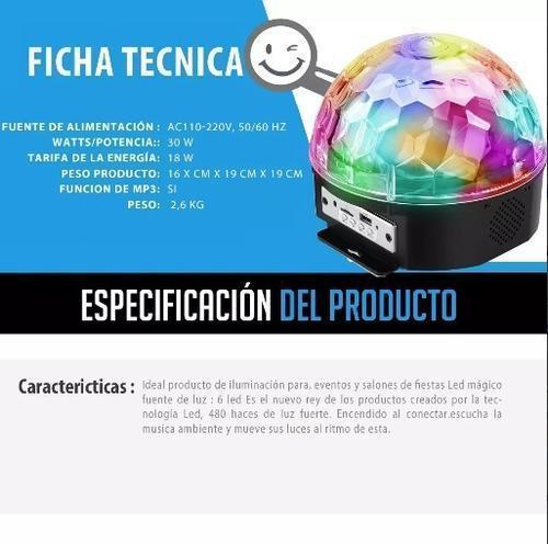 bola disco rítmica luces fiesta