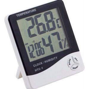 termómetro higrómetro ambiental reloj alarma