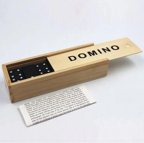 negro domino set caja madera