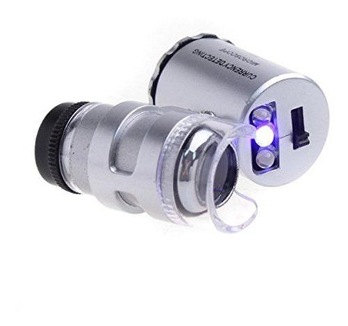 bolsillo luz led/uv 60x microscopio
