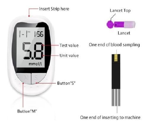 x2 glucómetro medidor glucosa +